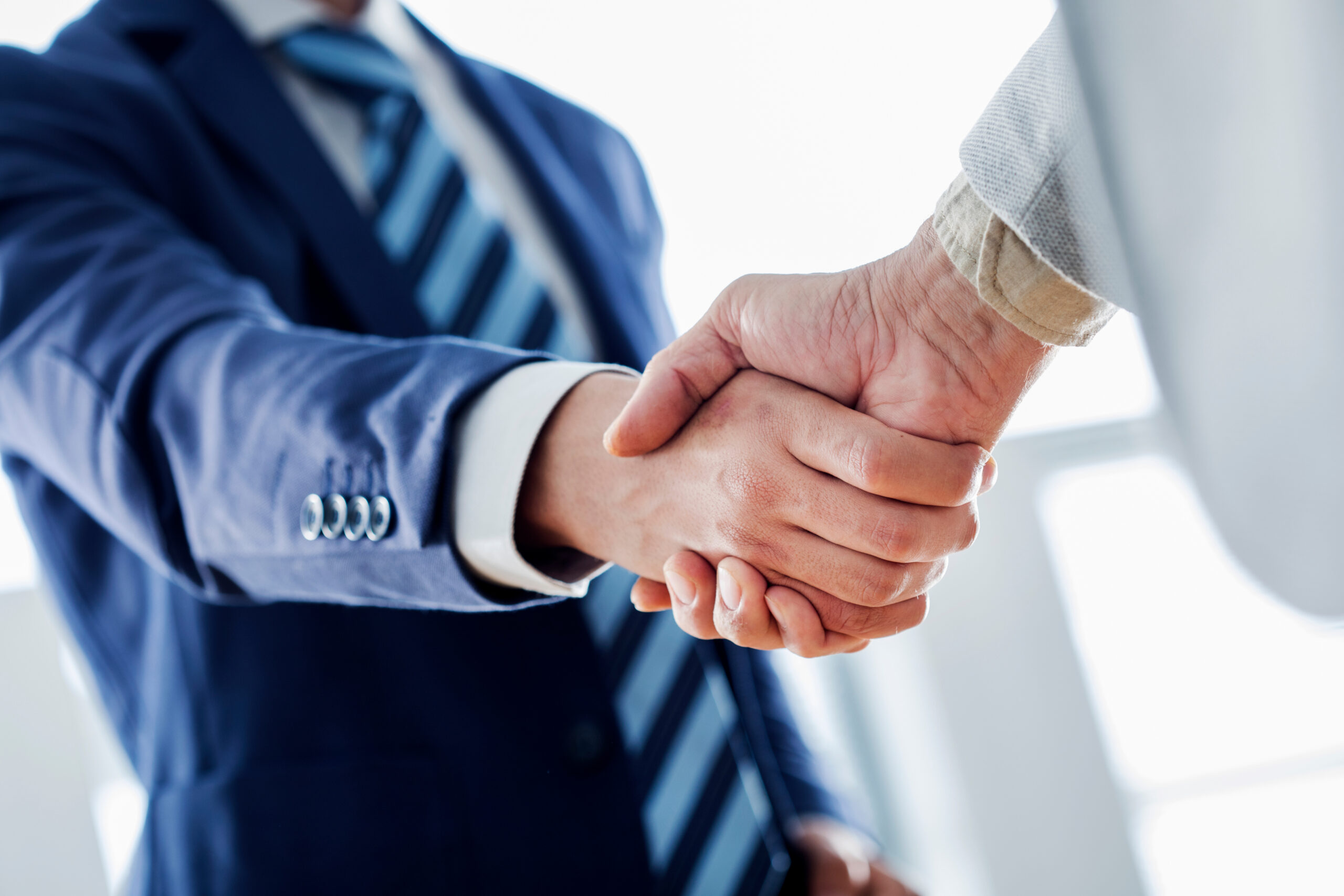 business handshake in the office
